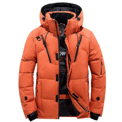 Camping Hiking Down Jacket Man Warm Hooded Zipper Coat Winter Outwear Jacket Top Blouse Thick Thick White duck Down #2O15#F - Canada Outdoors