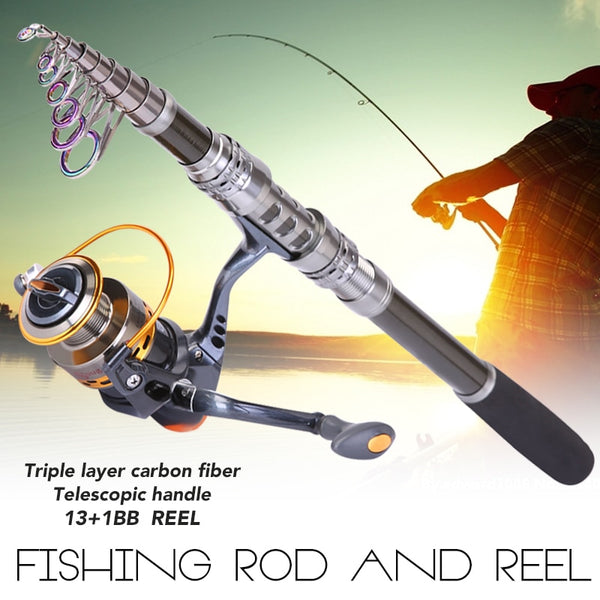 Sougayilang Spinning Telescopic Fishing Rod Set And Carp Fishing Reel Sougayilang Spinning Telescopic Fishing Rod Set And Carp Fishing Reel