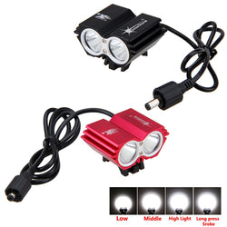 12000mAh battery 5000 Lumens 2x T6 LED Cycling Bike Bicycle Light Led Lamp HeadLight Headlamp & Rear Light Free Shipping - Canada Outdoors