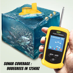 120M Wireless Fishing Finder Fishing Lure LCD Color Screen Sonar Echo Sounder Alarm Fish Finder FFCW1108-1 Lucky HT49-0065 - Canada Outdoors