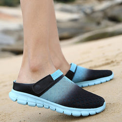 2017 New Summer Sandals Men Mesh Shoes Mules Clogs Breathable Beach Slippers Male Water Hollow Aqua Wading Chaussure Homme - Canada Outdoors