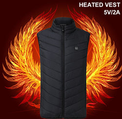 2018 Men Women Electric Down Cotton Vest Winter Warm Jacket Windproof Thermal Insulated Zipper USB Intelligent Heat for Hiking - Canada Outdoors