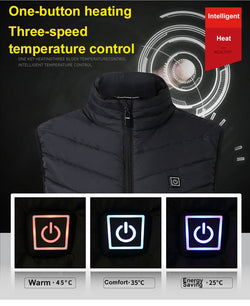 2018 Men Women Electric Down Cotton Vest Winter Warm Jacket Windproof Thermal Insulated Zipper USB Intelligent Heat for Hiking - Canada Outdoors