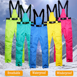2018 New Winter Thick Warm Skiing Pants Men Women Lovers Windproof Waterproof Suspender Trousers Snow Snowboard Pants Plus Size - Canada Outdoors