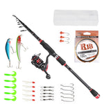 2018 Newest Fishing Rod Combo Full Kit Telescopic Carbon fiber Fishing Rod Spinning Fishing Reels with Line Lures Hooks Tackle - Canada Outdoors
