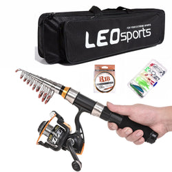 2018 Winter 1m-2.3m short Carbon Fiber Telescopic Fishing Rod Combo Full Kit Spinning Fishing Gear Tackel Tool Accessories - Canada Outdoors