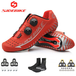 2019 sidebike carbon shoes road bike for SPD KEO red 3M reflective cycling shoes men bicycle sneakers with covers professional - Canada Outdoors