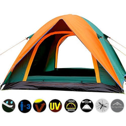 3-4 Person Double Layer Camping Tent With Double Door Outdoor Waterproof Awning Tent 200x180x140cm for Fishing Camping Party - Canada Outdoors