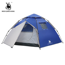 3-4 Person Outdoor tent 210*210*145cm Double Layer Camping Tents Hydraulic automatic Waterproof Large beach Hiking Tent - Canada Outdoors