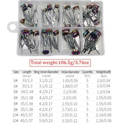 40Pcs 1.8mm-3.2mm Colorful Fishing Rod Tip Tops Repair Kit Rainbow Double Ceramic Ring Spinning Casting Fishing Pole Rod Tips - Canada Outdoors