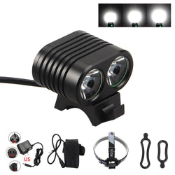 5000 LM 2x T6 LED Front Bicycle Light 2 in 1 Bike Headlamp Cycling Torch with 4x18650 Rechargeable Battery Pack Bike Accessories - Canada Outdoors