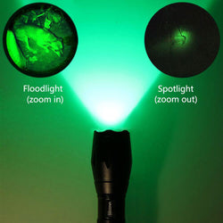 5000 LM Green/Red/White Hunting Torch Tactical Zoomable Flashlight +Scope Mount+18650 Battery Set+Remote Pressure Switch - Canada Outdoors