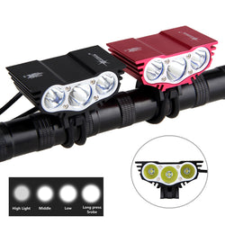 8000 Lumens Bicycle Light  T6 LED Cycling Light Front Bike Lamp 4 Mode Torch+ Battery Pack+Charger - Canada Outdoors