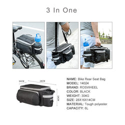 ACEXPNM Bicycle Bags Bike Pannier Rear Seat Trunk Bike Rack Bag Large Capacity 3 IN ONE Multi-functional Riding Storage Bags - Canada Outdoors