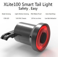 Bicycle Taillights Intelligent Sensor Turn Signal Brake lights USB xlite100 Road MTB Bike Saddle Rear Rechargeable Smart Light - Canada Outdoors
