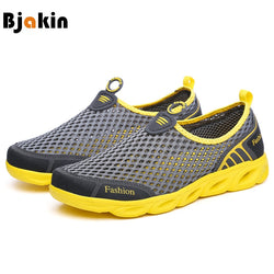Bjakin Unisex Aqua Shoes Men Summer Water Beach Shoes Breathable Upstream Shoes with Drain Hole Quick Drying Sneaker Yellow Size - Canada Outdoors