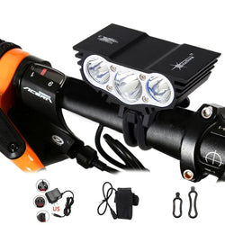 Bright 6000 Lumen 3x  T6 LED Head Front Bicycle Bike HeadLight Lamp Light Headlamp 6400mAh Battery with Charger - Canada Outdoors
