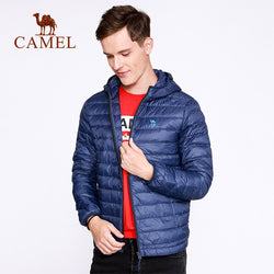 CAMEL Winter Ultra Light Down Jacket White Duck Down Hooded Jackets Long Sleeve Warm Coat Parka Solid Portable Outwear - Canada Outdoors