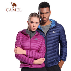 CAMEL Winter Women/Men Ultra Light Down Jacket 90% Duck Down Hooded Jackets Long Sleeve Warm Slim Coat Solid Outwear - Canada Outdoors