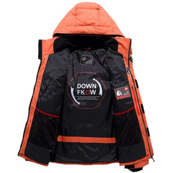 Camping Hiking Down Jacket Man Warm Hooded Zipper Coat Winter Outwear Jacket Top Blouse Thick Thick White duck Down #2O15#F - Canada Outdoors