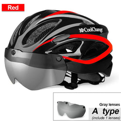 CoolChange Bicycle Helmet EPS Insect Net Road MTB Bike Windproof Lenses Integrally-molded Helmet Cycling Casco Ciclismo - Canada Outdoors