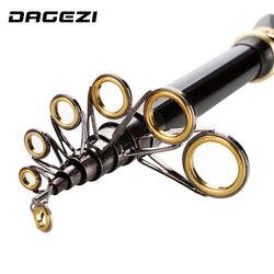 DAGEZI Ultralight Carbon Fiber Telescopic Fishing Rod 1.8M/2.1M/2.4M/2.7M 3.0M/3.6M Spinning Rod Saltwater Fishing Travel Rod - Canada Outdoors