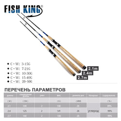 FISH KING 99% Carbon 2.1M 2.4M 2.7M 2 Section Soft Lure Fishing Rod Lure Weight 3-50g Spinning Fishing Rod For Lure Fishing - Canada Outdoors