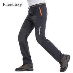 Facecozy Men 2019 Winter Softshell Pants Reflective Outdoor Sports Hiking Camping Pants Male Warm Fleece Windproof Trousers - Canada Outdoors