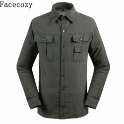 Facecozy Men Summer Outdoor UV Resistant Removable Shirt Turn-Down Collar Quick Dry Fishing Coat Trekking&amp;Hiking Clothes - Canada Outdoors