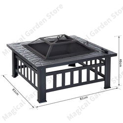 Fire Pit With Garden Accessories Backyard Outdoor Fireplace Table Grill Camping Stove Fire Pit BBQ Outdoor Courtyard Mesh Fire