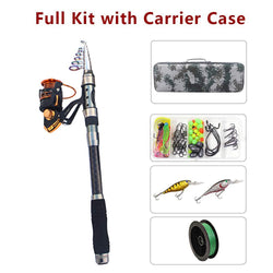 Fishing Rod Combo And Reel Full Kit Carbon Fiber Telescopic Spinning Portable Fishing Pole With Line Lures Hooks Fishing Bag - Canada Outdoors