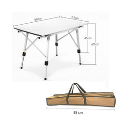 Folding Table Aluminum-Alloy Outdoor Camping Desk Barbecue Picnic Telescopic