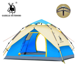 GAZELLE Camping Tent 3-4 person Tents Hydraulic automatic Waterproof Double Layer Tent Ultralight Outdoor Hiking Picnic tents - Canada Outdoors