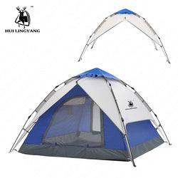 GAZELLE OUTDOOR Camping Tent 3-4Person Hydraulic Automatic Family Tent Outdoor Double Layer Picnic Beach Tent WaterproofPU3000mm - Canada Outdoors