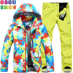 GSOU SNOW Brand Ski Suit Men Winter Ski Jacket Pants Waterproof Skiing Snowboarding Suits Male Outdoor Sport Clothing Snow Coat - Canada Outdoors