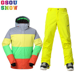GSOU SNOW Brand Winter Ski Suit Men Ski Jacket Pants Waterproof Snowboard Sets Outdoor Skiing Snowboarding Snow Suit Sport Coat - Canada Outdoors