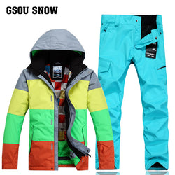 GSOU SNOW Men's Winter Warm Cheap Snowboard Suit Mountain Skiing Suit for Men Ski Jacket Pants Windproof Skiwear - Canada Outdoors