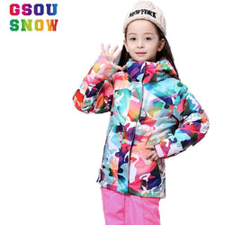 GSOU SNOW Ski Jacket Kids Winter Snowboard Jacket Hoodie Girls Super Warm Snow Camouflage Clothing Children -30 Degree Sports - Canada Outdoors