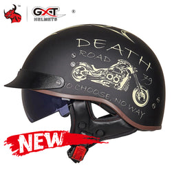 GXT DOT Certification Retro Motorcycle Helmet Moto Helmet Scooter Vintage Half Face Biker Motorbike Crash Moto Helmet Casco Moto - Canada Outdoors