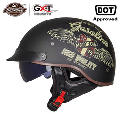 GXT Retro Motorcycle Helmet Vintage Moto Helmet Open Face Scooter Biker Motorbike Racing riding Helmet With DOT Certification - Canada Outdoors
