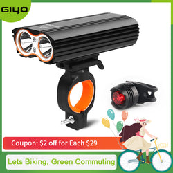GYIO Bicycle Bike Light Front 2400Lm Headlight 2 Battery T6 Leds Bicycle Light Cycling Lamp Lantern Flashlight For Bicycle Bike - Canada Outdoors