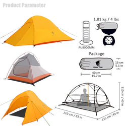 GeerTop Two Person 4 Season Outdoor Camping Tent Ultralight Waterproof Dome Tents Tourist Awning for Hiking Tourist 2 Places - Canada Outdoors