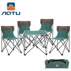 Grade 5 set 4 chairs + 1 table Portable Lightweight Folding Hiking Camping Stool Seat Chair for Fishing Picnic BBQ - Canada Outdoors