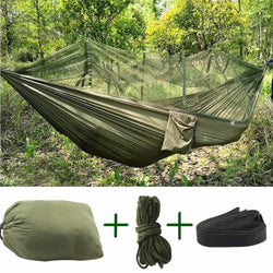 (Green) Extra High Portable Strength Fabric Mosquito Net Camping Hammock Lightweight Hanging Bed Durable Packable Travel Bed - Canada Outdoors
