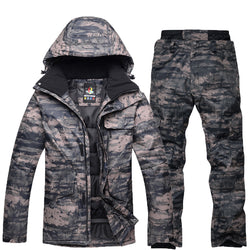 Gsou Snow New  camouflage ski suit, men's wear, outdoor windbreak, waterproof ski suit ski jacket +  pants winter warm ski - Canada Outdoors