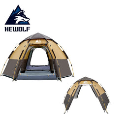 Hewolf Quick Automatic Open Tent 5 Person Double Layer Large Camping Family For Outdoor Recreation Party Tents Awning Beach Tent - Canada Outdoors