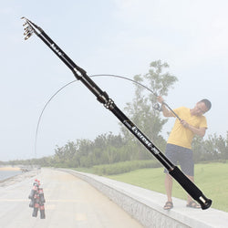 High Quality Carbon Telescopic Fishing Rod 2.1M 2.4M 2.7M 3M 3.6M Travel Trout Spinning Rod sea pole Fishing Tackle - Canada Outdoors