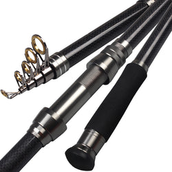 High Quality Carbon Telescopic Fishing Rod 2.1M 2.4M 2.7M 3M 3.6M Travel Trout Spinning Rod sea pole Fishing Tackle - Canada Outdoors