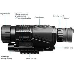 Infrared Digital Night Vision Monocular Infrared Scope Hunting Telescope 5x40 Long Range with Built-in Camera - Canada Outdoors