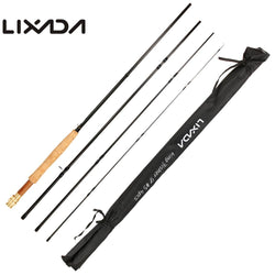 LIXADA 2.7M Fishing Rob Carbon Fiber 9 Feet Spinning Casting Lure Pole Portable 4 Sections Detachable Fly Fishing Rod Tackle - Canada Outdoors